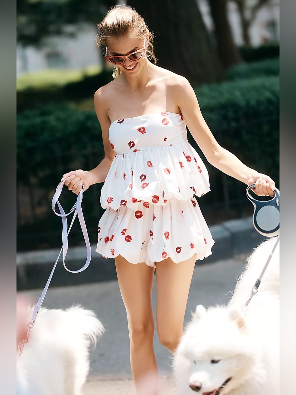 NWT Maeve Strapless Babydoll Bubble Blouse Ivory Combo